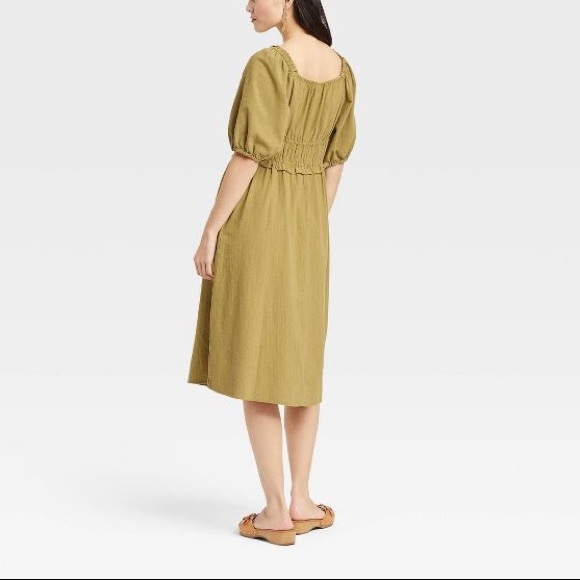 Universal Thread™ Women's Puff Short Sleeve Dress - Tribeca Green - Picture 2 of 4